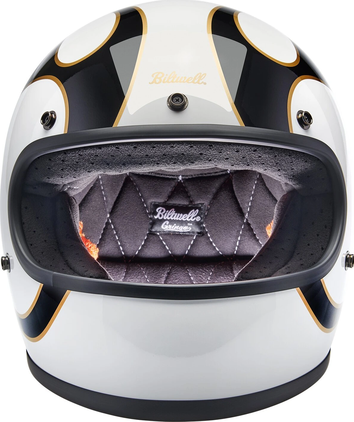 Biltwell Gringo helmet, White, black, flames White, XS, gloss