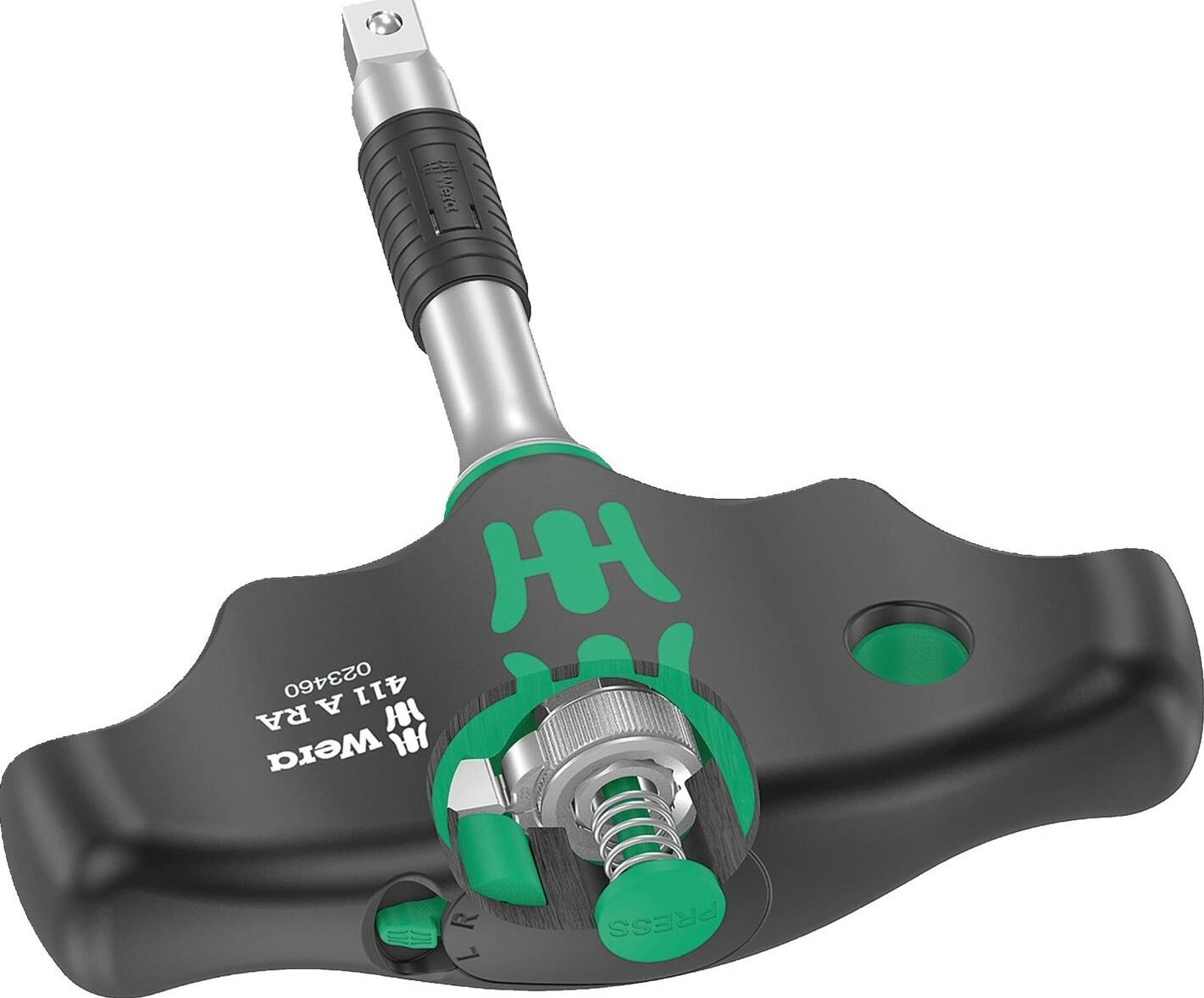Wera, Kraftform Kompact T-handle ratchet 1/4", Black, 99 mm
