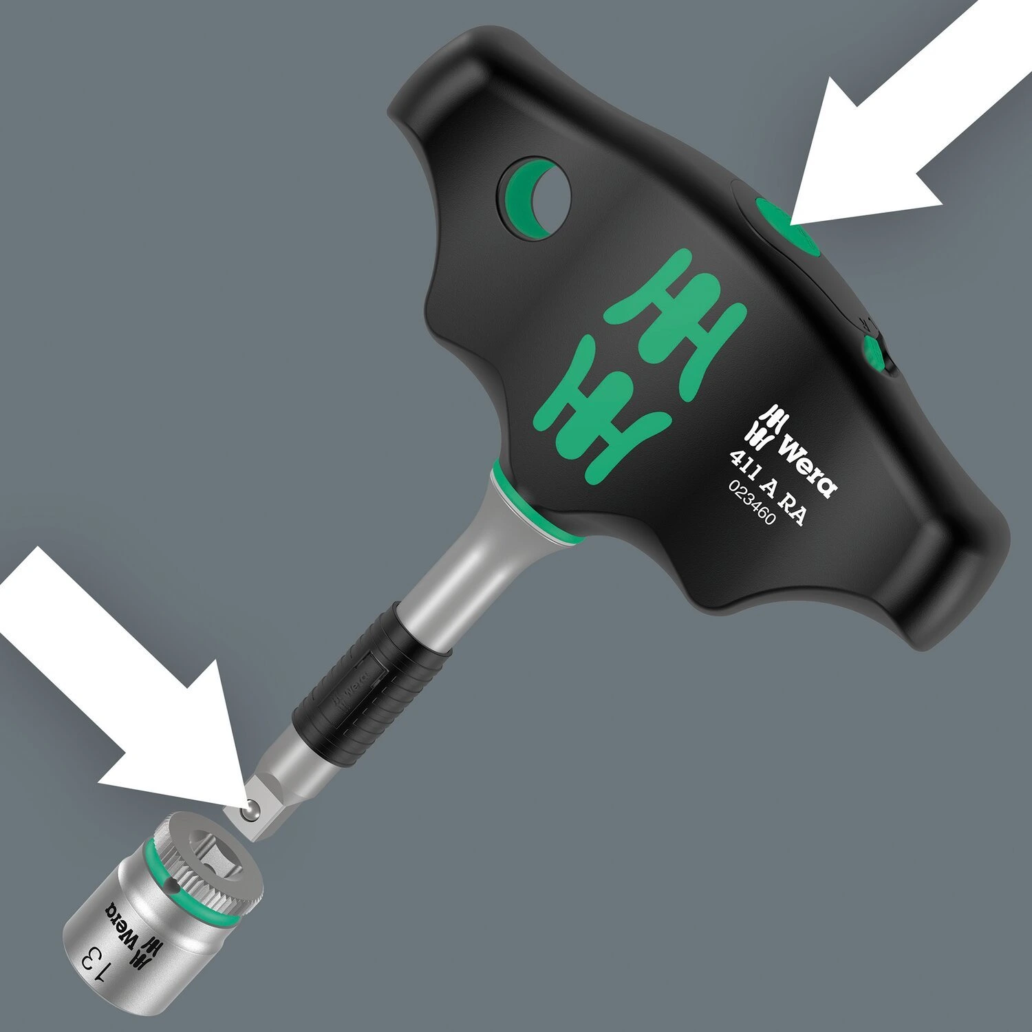 Wera, Kraftform Kompact 400 RA. 1/4" drive. US sizes, Black