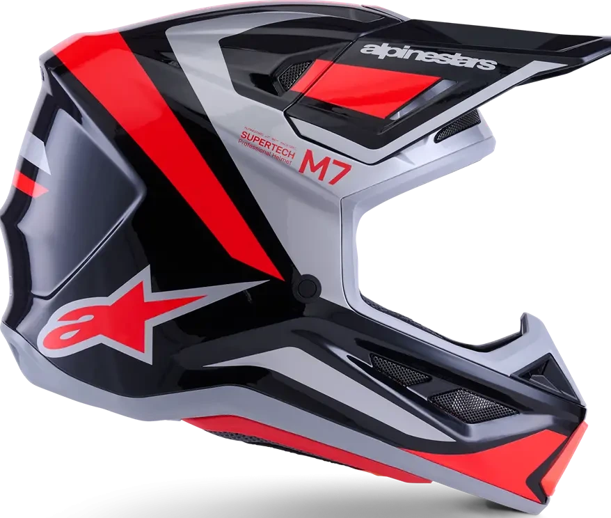 HELMET SM7 RISE BLK/RD/SILV XS