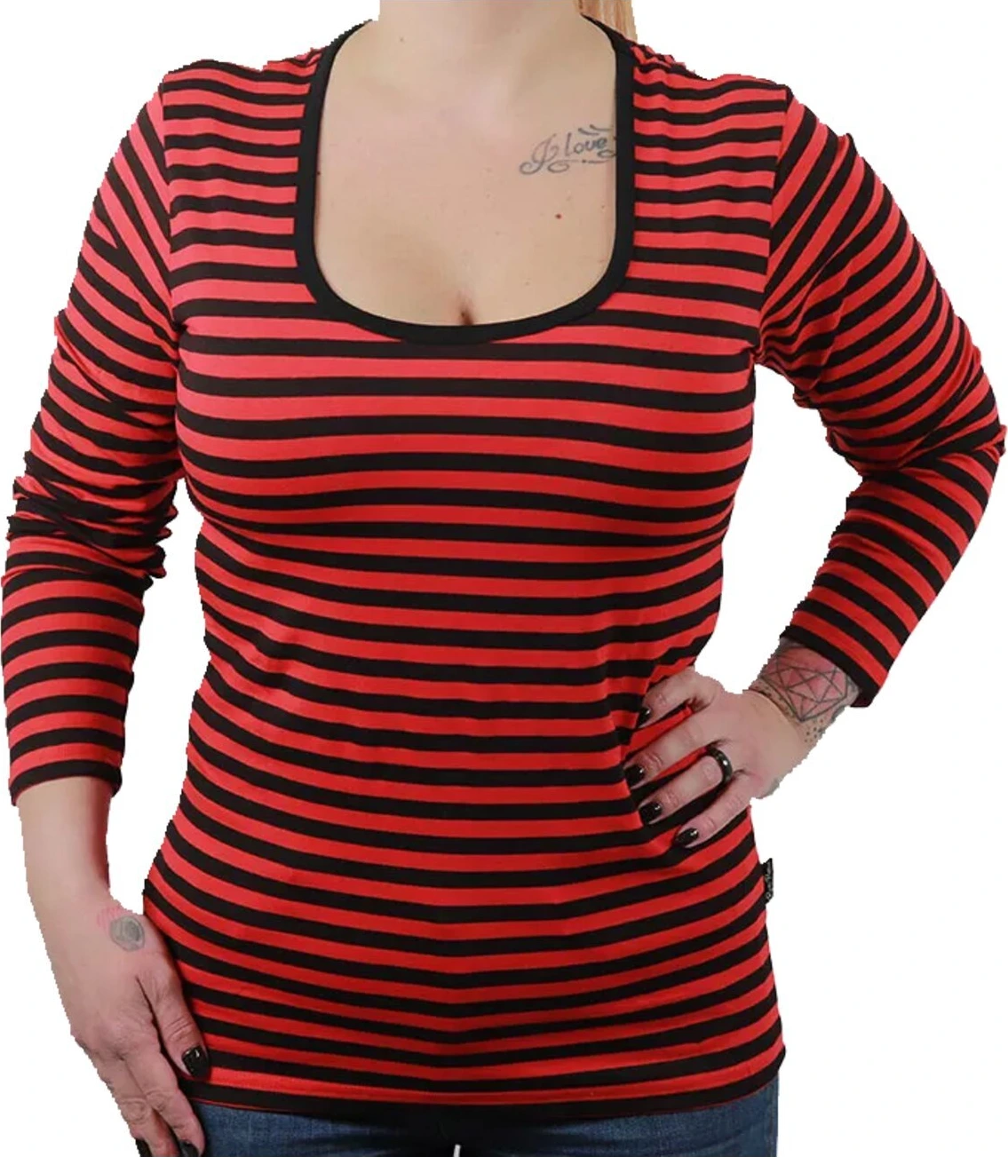 Rusty Pistons Mesa female 3/4 sleeve, Red, black, M