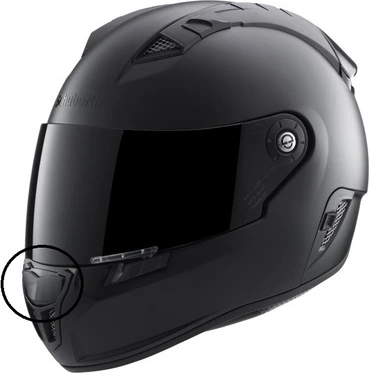 Schuberth SR1 button with ventilation black glossy