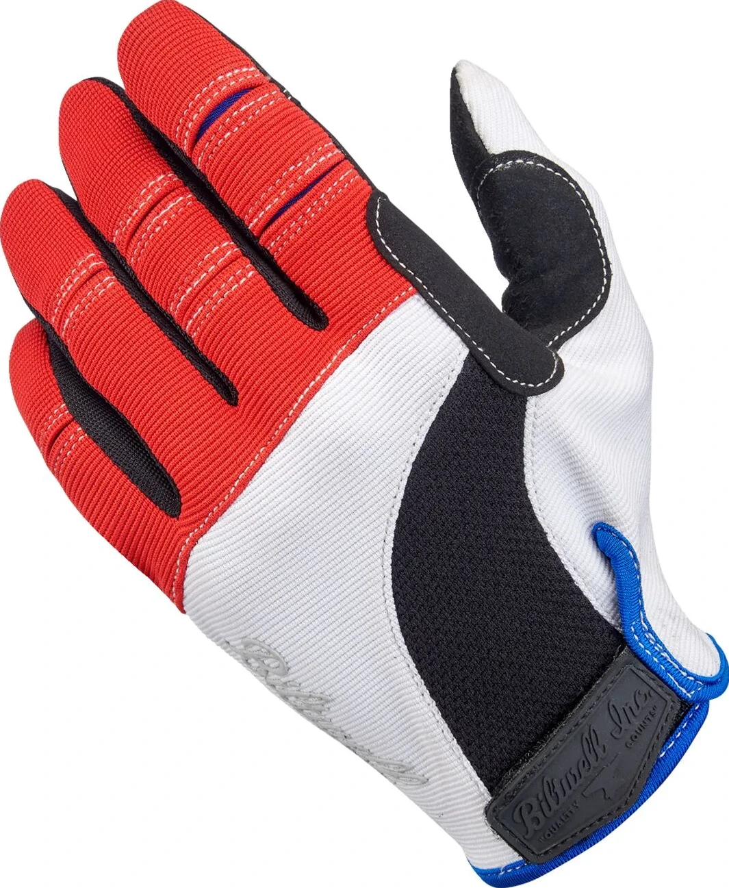 GLOVES MOTO RD/WH/BL SM