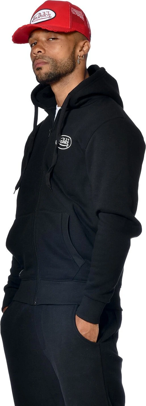 Von Dutch Logo zip hoodie, Black, S