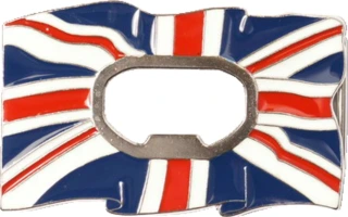 UK flag with bottle opener buckle