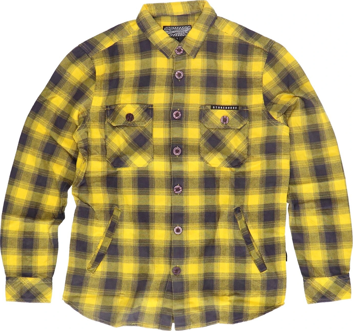 MCS Worker flanel shirt, yellow, grey, XL