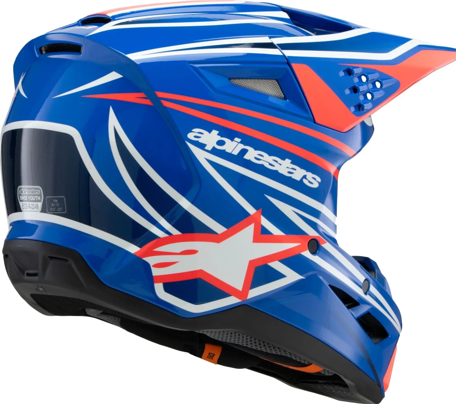 HELMET YTH SM3 WURX BLUE/RED/WT/BK YS