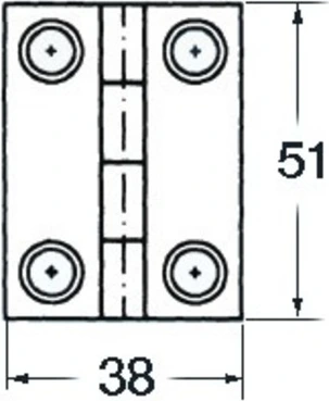 S.S blind hinge 51x38 mm rect
