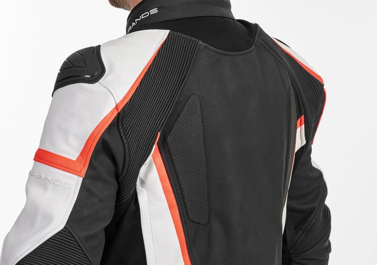 Lindstrands Leather Jacket Sanden Black/white, 46