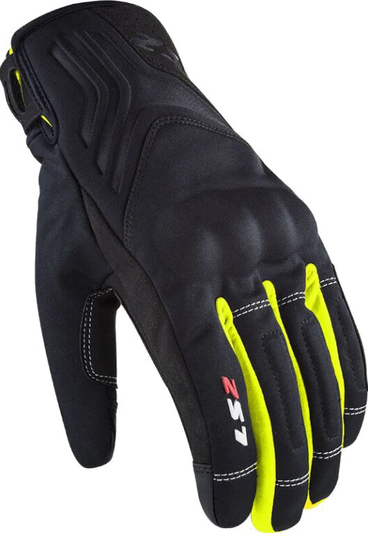 LS2 Jet II Man Gloves - Black H-V Yellow, S