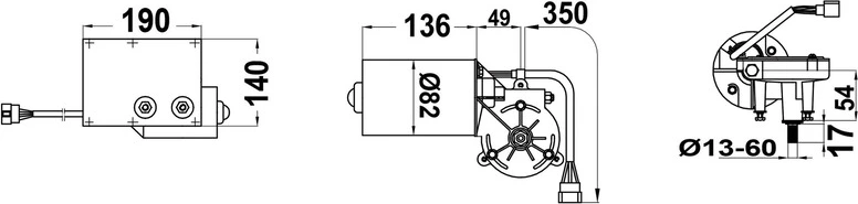 Osculati Motor for arms and blades 24V 100W