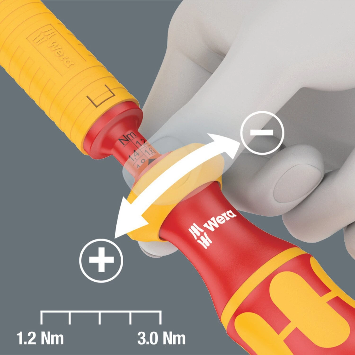 Wera adjustable torque handle VDE Kraftform, Red