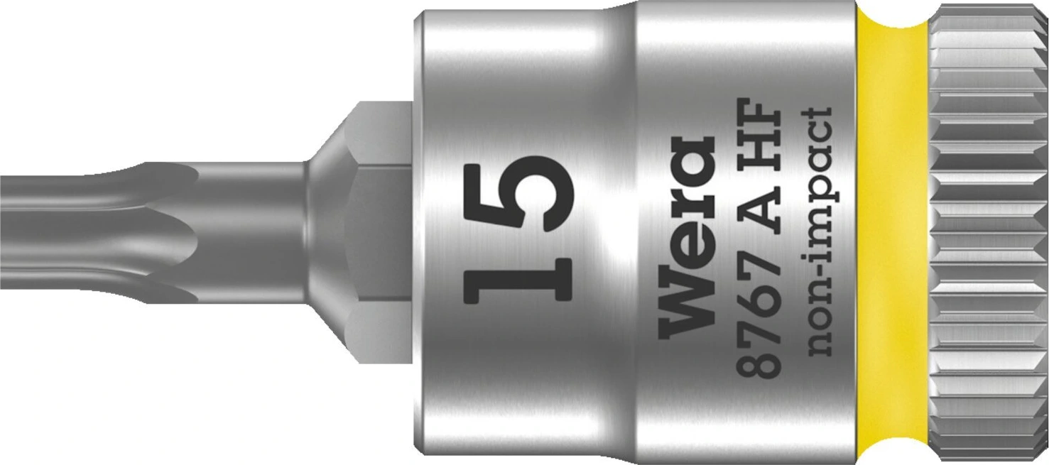 Wera Zyklop 1/4" Torx® socket bit with holding function, 28 mm, Chrome