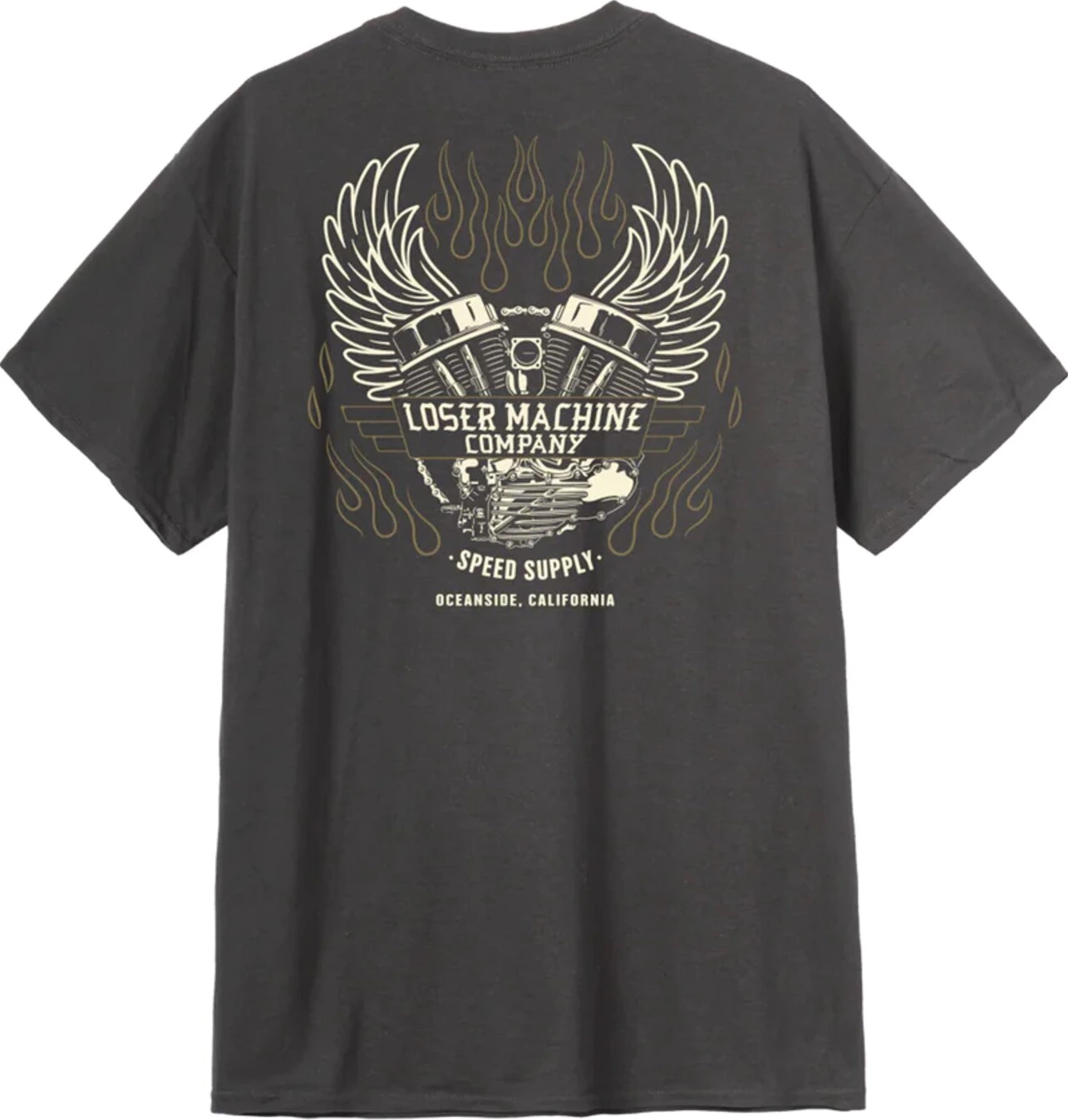 Loser Machine Fly wheel t-shirt, charcoal, S