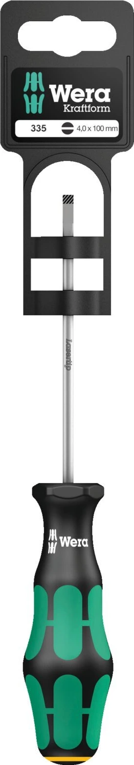 Wera screwdriver for slotted screws Series 300, Black, 100 mm, Chrome