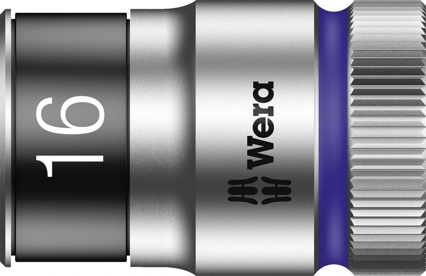 Wera Zyklop 1/2" socket with holding function - Metric 16.0, 16 mm, Chrome