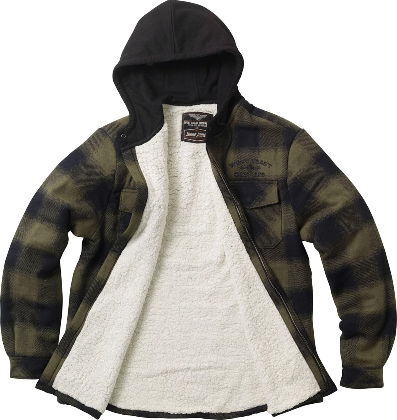 WCC Hell Bent Flannel jacket, olive, black, XL