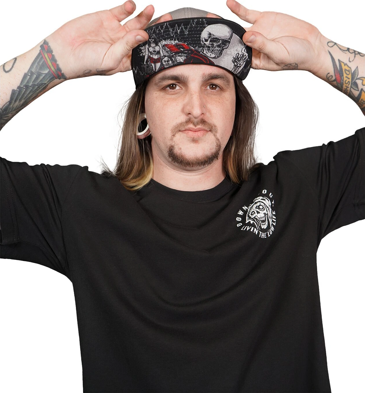 Down-n-Out Bad Example snapback cap, grey, black