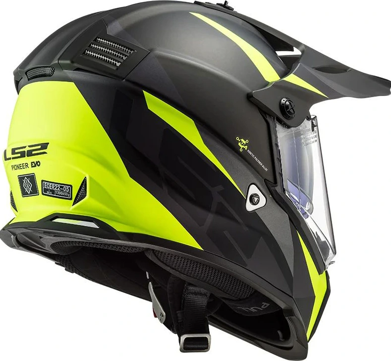 LS2 MX436 PIONEER EVO TROPHY helmet - 3XL, Black H-V Yellow