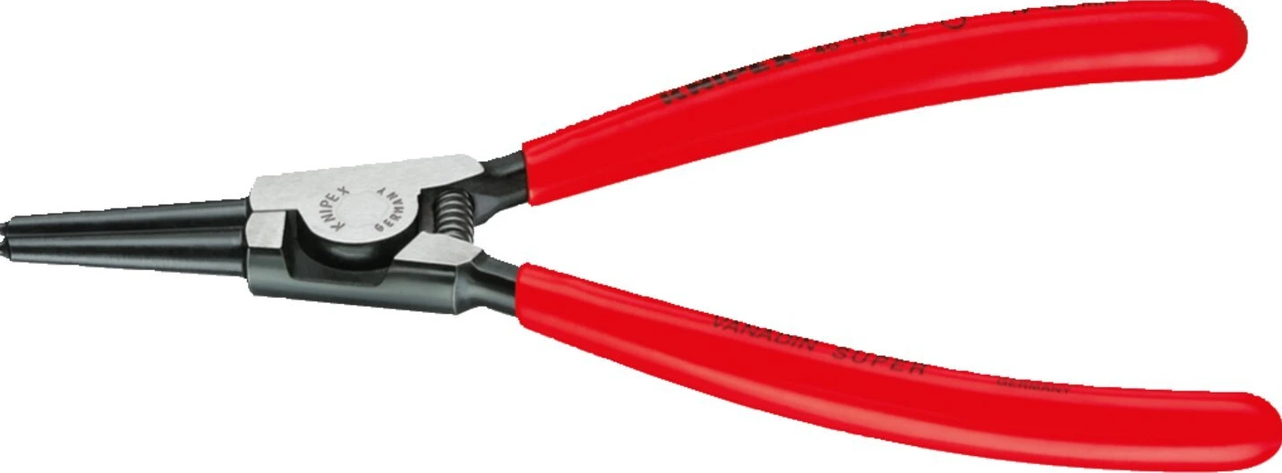 Knipex external circlip pliers with straight tips, Black, 180 mm