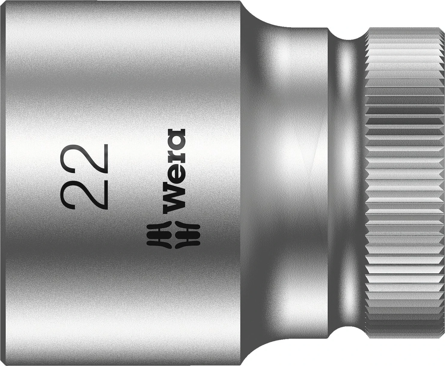 Wera Zyklop 1/2" socket - Metric 22.0, Black, 22 mm, Chrome