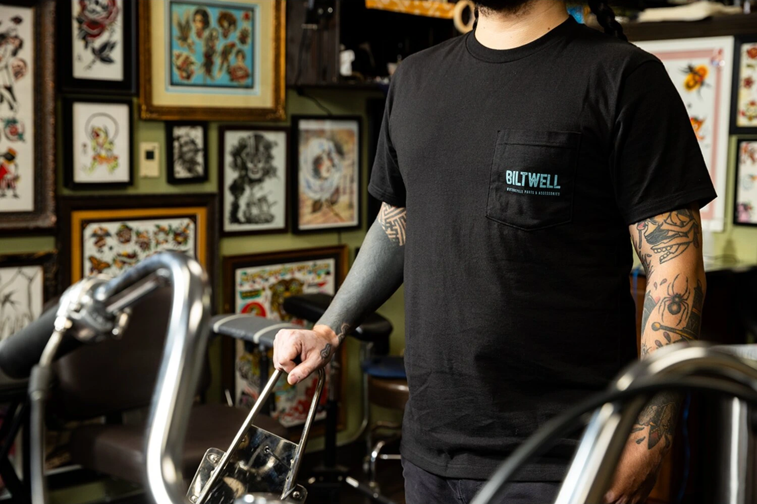 Biltwell Old junk pocket t-shirt, Black, S