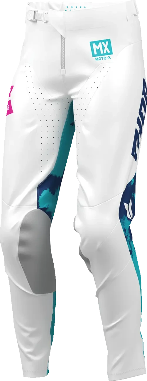 PANT WMN LAUNCHMODE BLEACH WHT/AQ 00/0