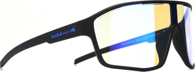 Spect Red Bull Daft Pro Sunglasses Soft Black w Photochromic Blue Mirror lens