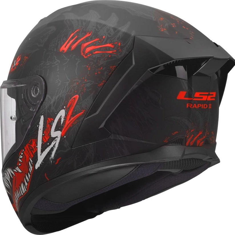 LS2 FF820 RAPID III KAIJU 2 Helmet - Black Red White, 3XL
