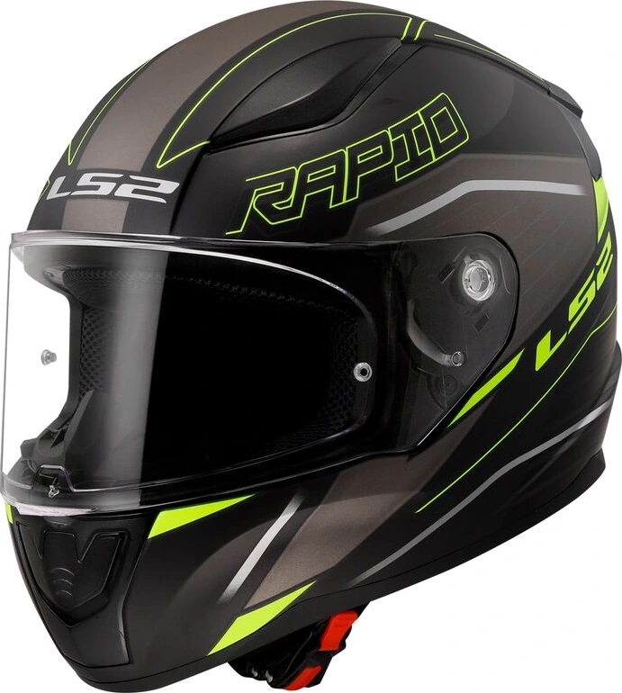LS2 FF353 RAPID II ROKKU helmet - 2XL, Matt Black Hi-Vis Yellow