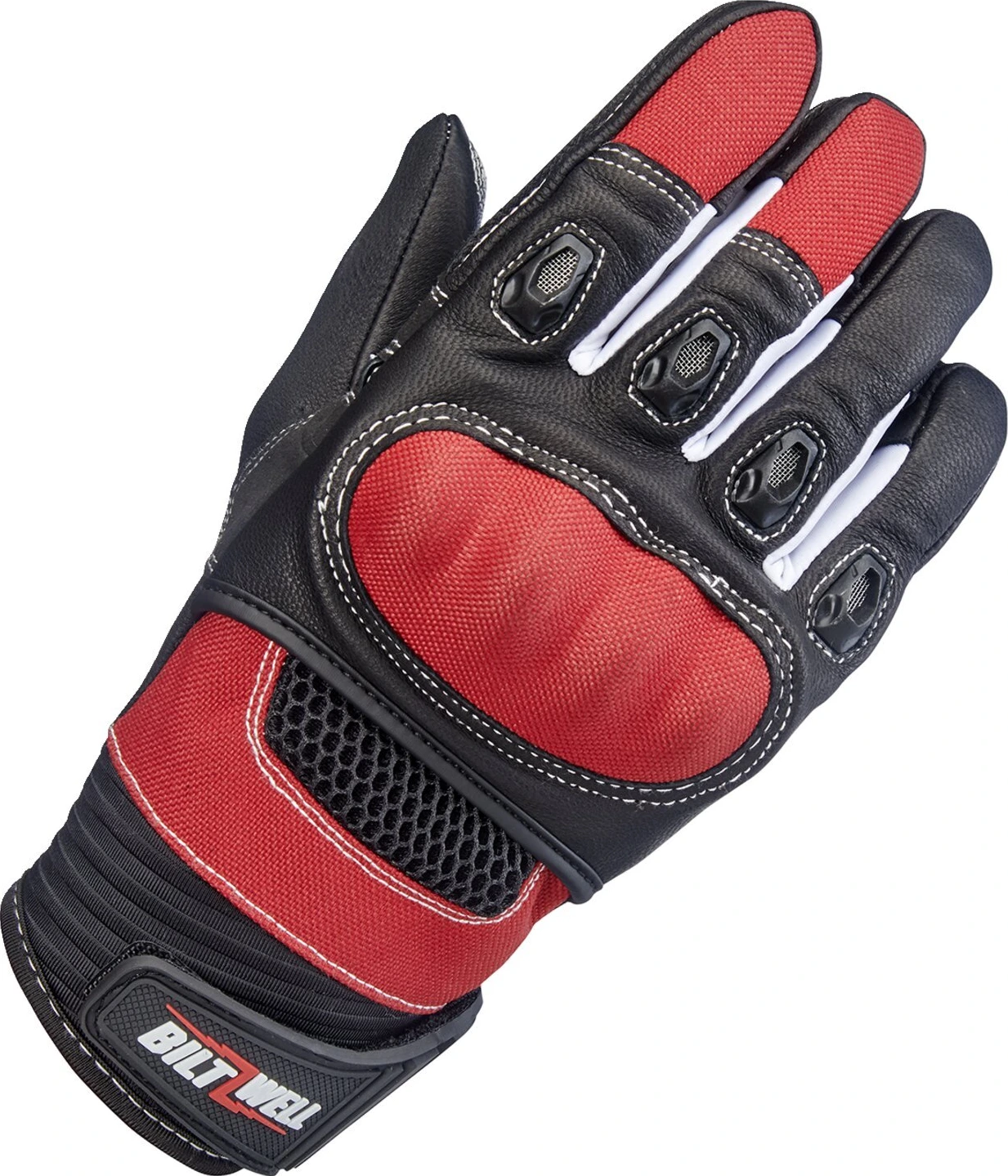 Biltwell Bridgeport gloves, red, Black, XS