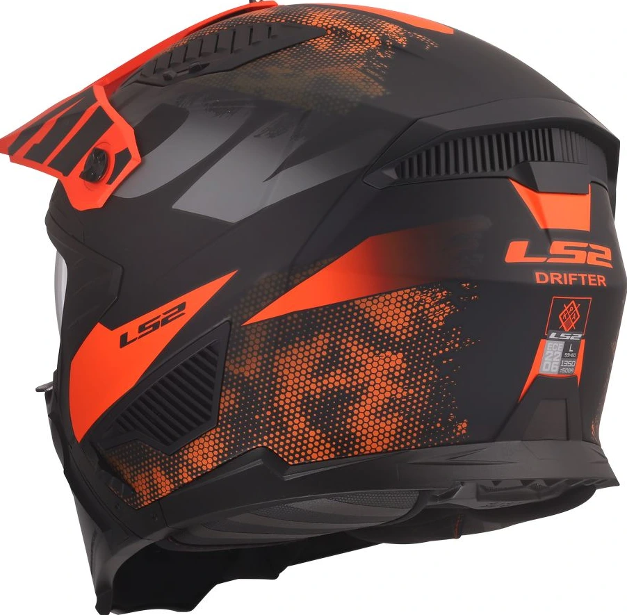 LS2 OF606 DRIFTER GAS Helmet - 2XL, Grey Orange