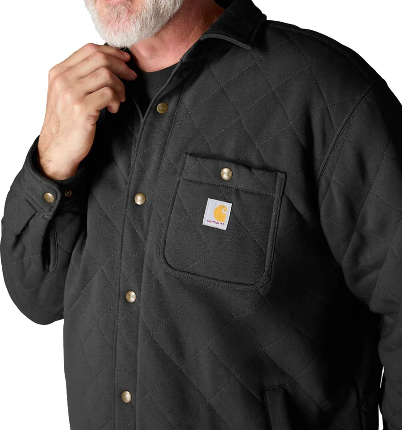 Carhartt Quilted Snap Front shirt, Black, L