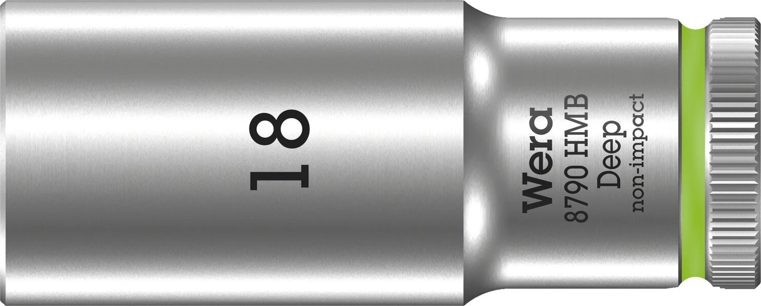 Wera, deep socket size 18mm, Brushed