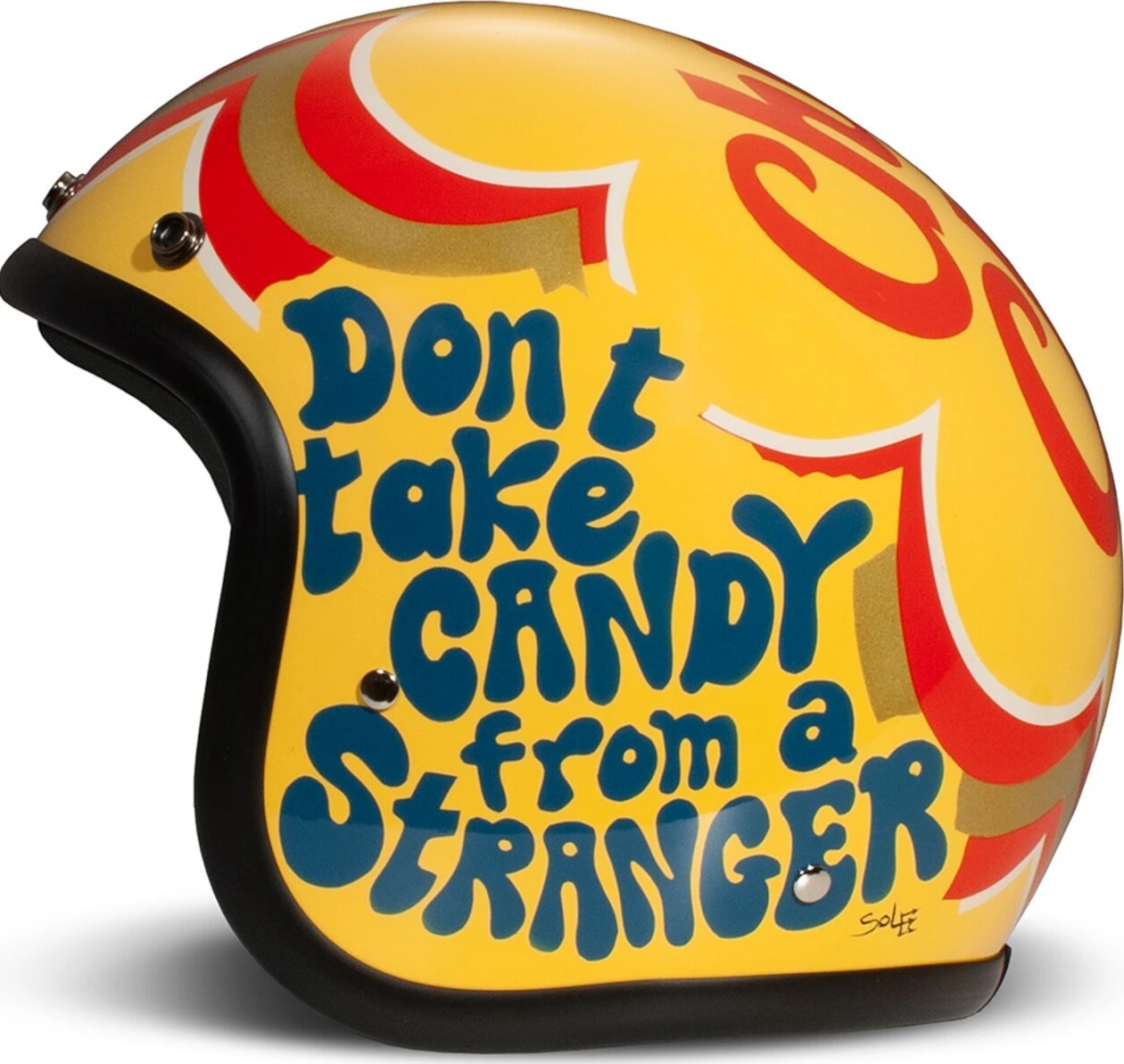 DMD Retro helmet Candy, Yellow, XS, Graphic