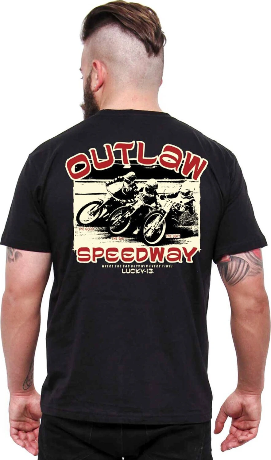 Lucky 13 Outlaw Speedway t-shirt, Black, S