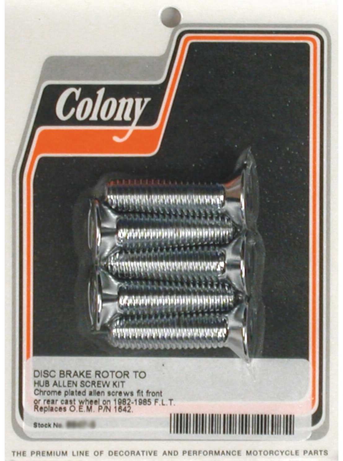 Colony, rear brake rotor bolt kit, Chrome