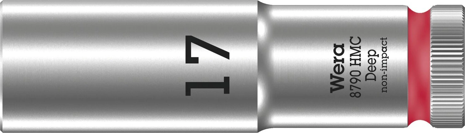 Wera, deep socket size 17mm, Brushed