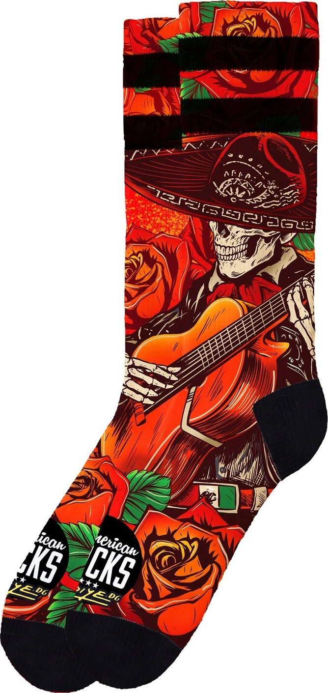 American Socks El Mariachi Signature socks, Red, L/XL