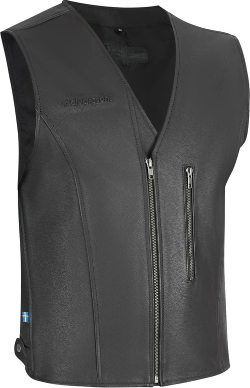 Halvarssons Leather vest Vassbo Black, S
