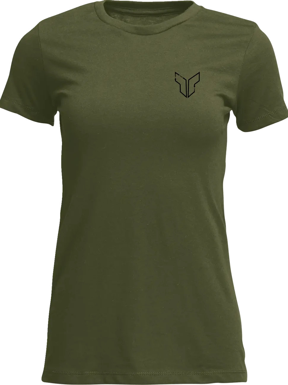 TEE WOMENS PATCHED UP MIL GRN SM