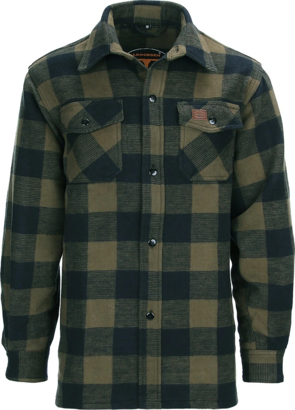 Lumberjack Flannel Shirt, checkered Black, Black, olive, 2XL