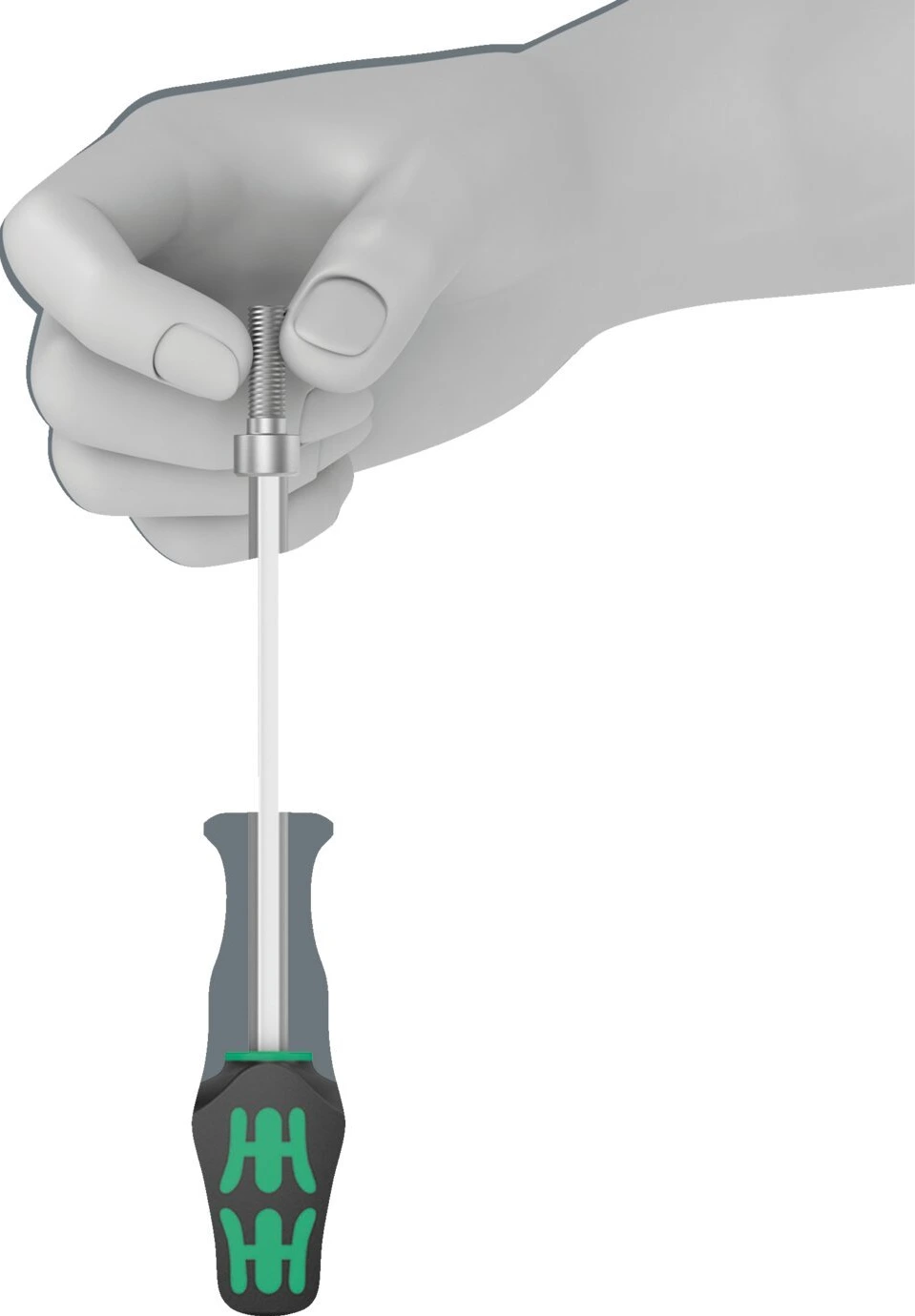 Wera HF T-käepidemega kuuskantvõti seeria 454 Suurus 3/16", Must, Kroomitud