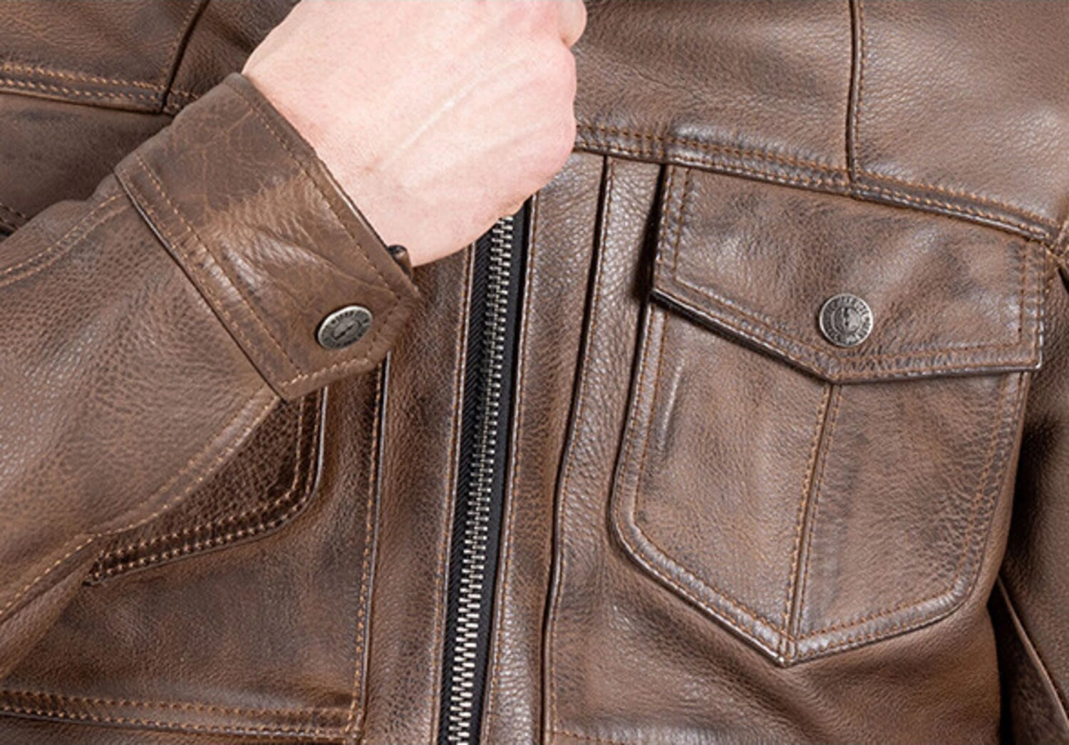 John Doe Drifter leather jacket, Brown, L