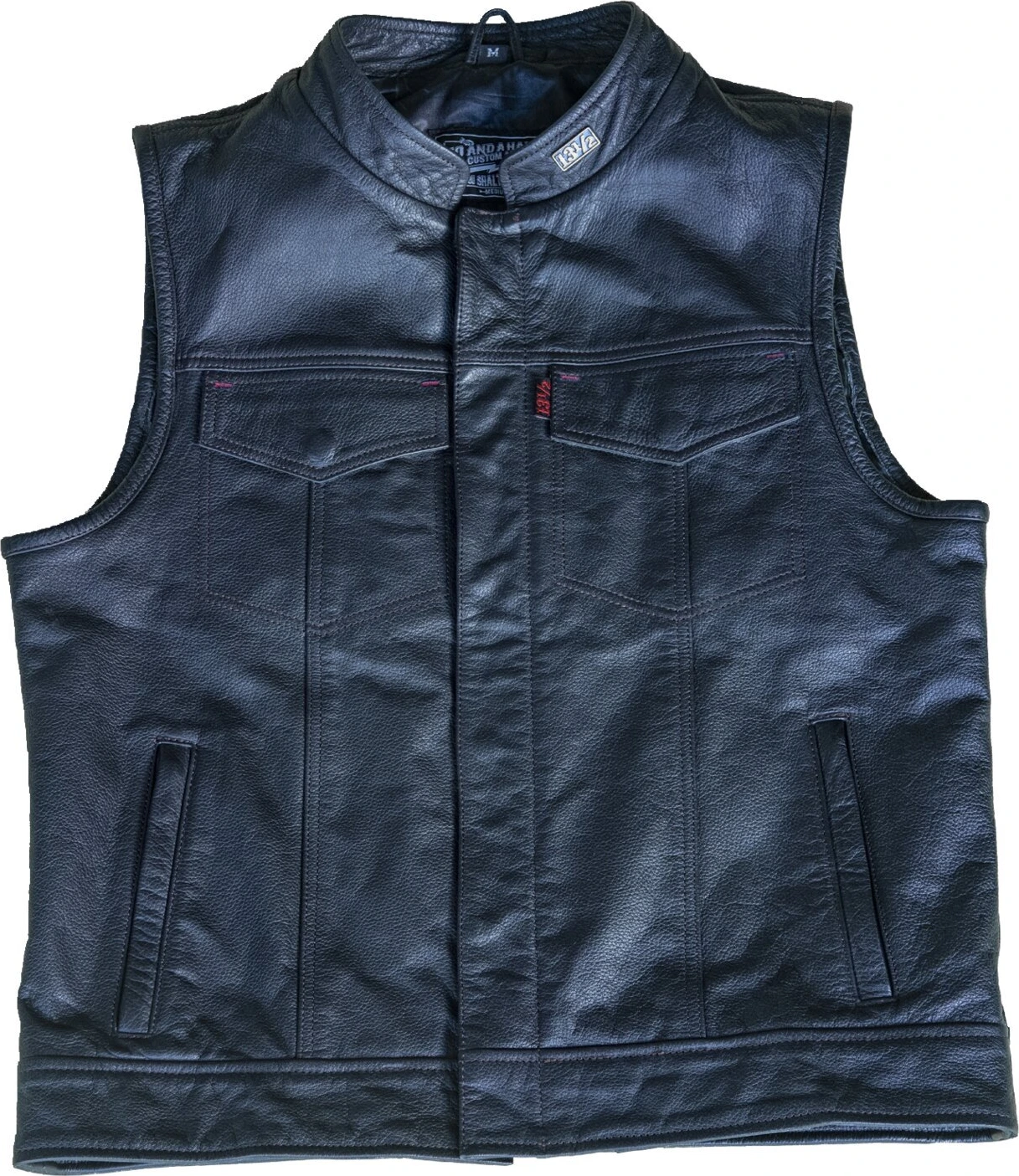 13 1/2 Night Rider Leather vest, Black, S
