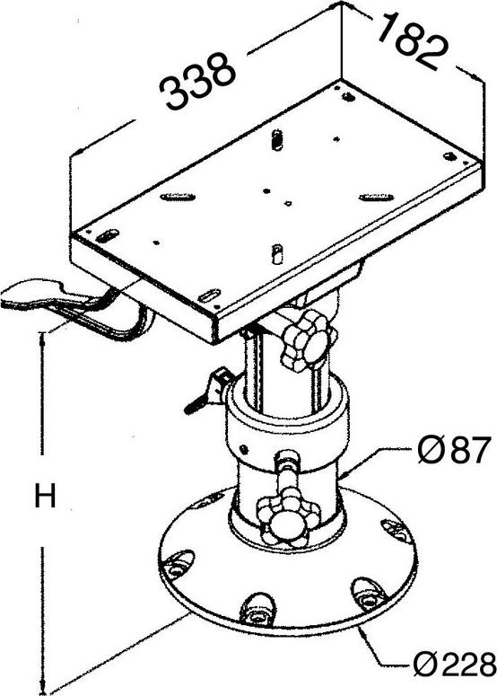 Oscualti Base and column + seat support height 340/470