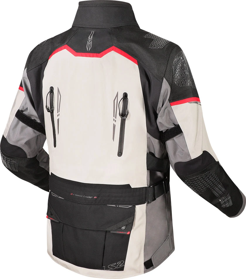 LS2 Apollo Man Jacket - Grey Black Red, 2XL