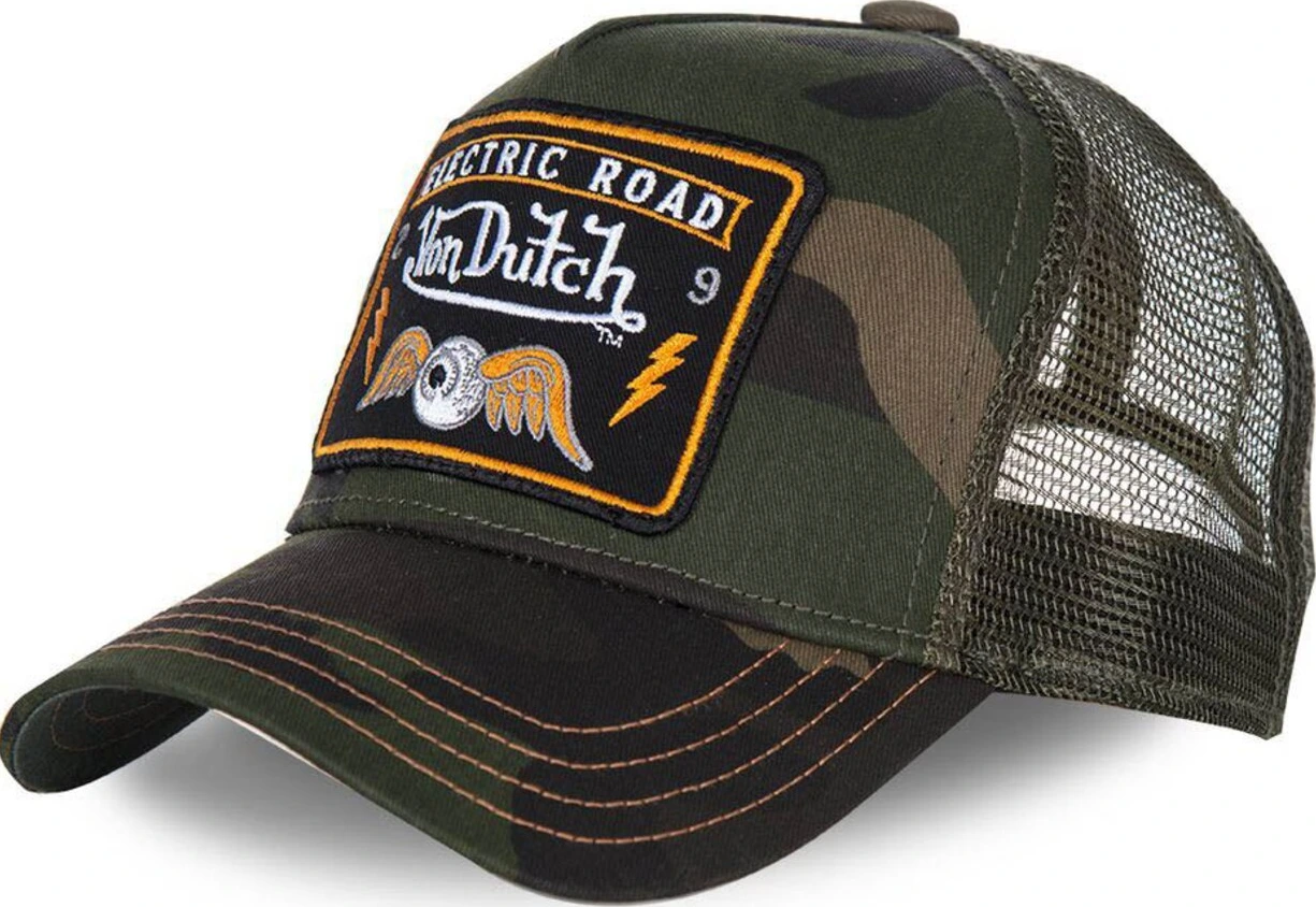Von Dutch Heritage cap square patch camou, Green