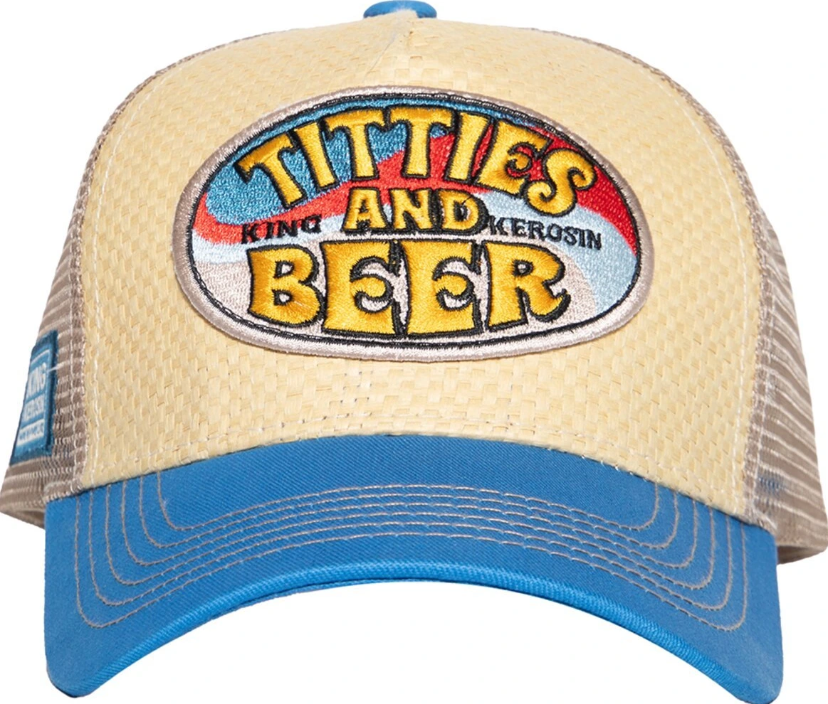 King Kerosin Titties And Beer cap, Beige, blue