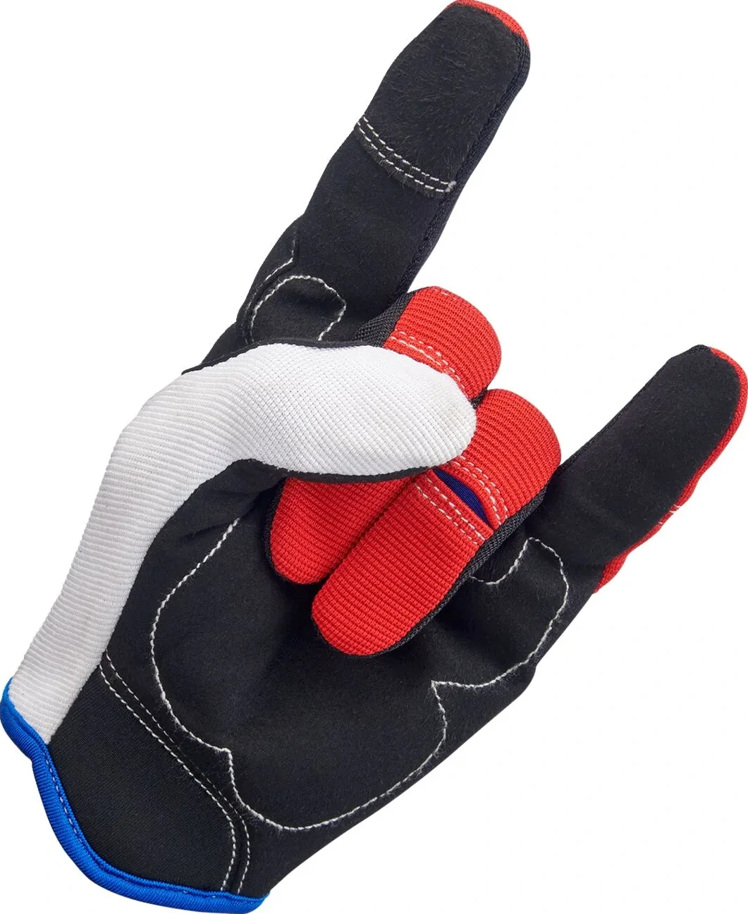 GLOVES MOTO RD/WH/BL SM